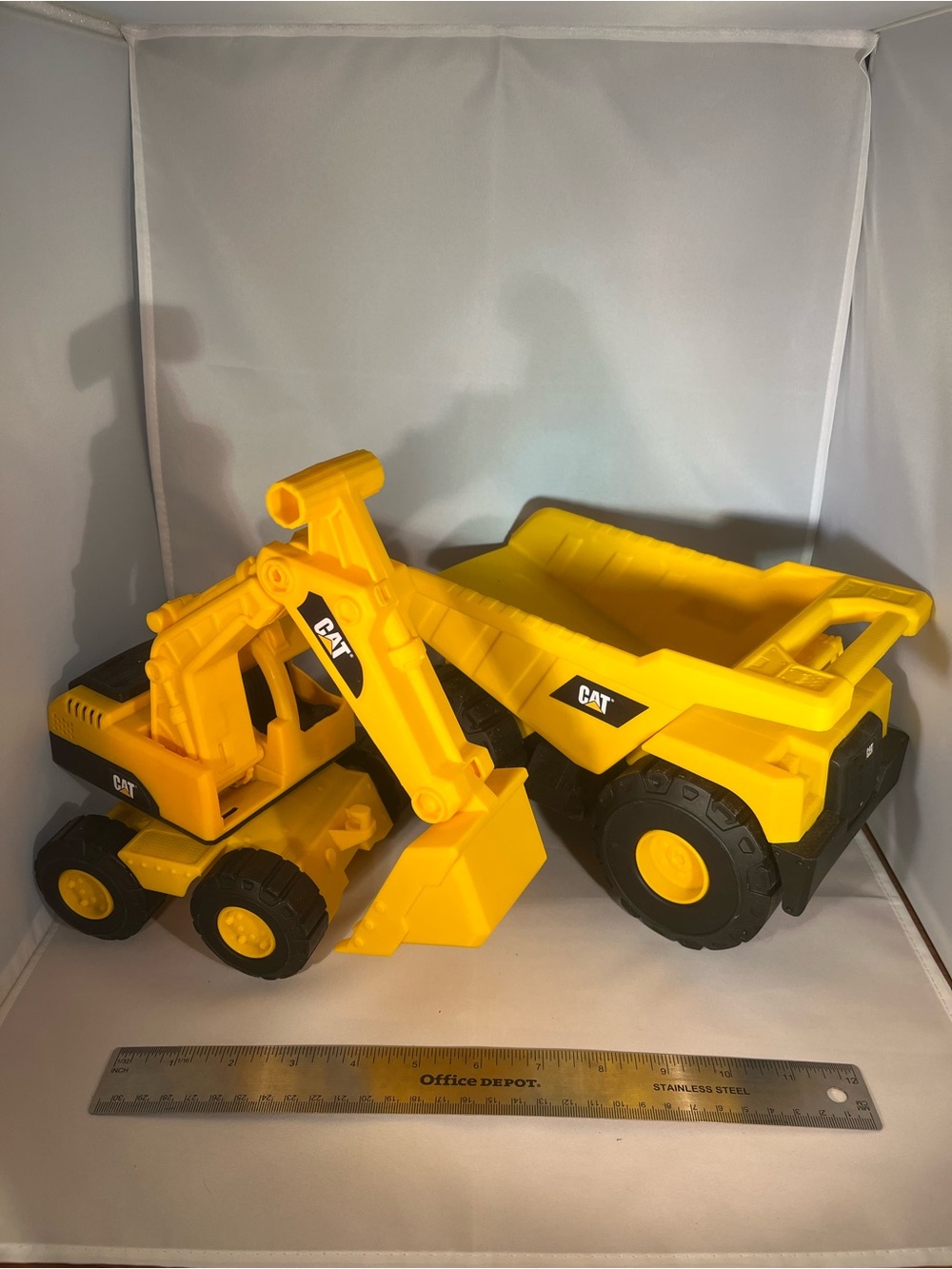 CAT Construction Toys Dump Truck & Excavator Vehicle Lot Preschool Toy Set